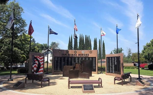 San Dimas Veteran's wall monument.
